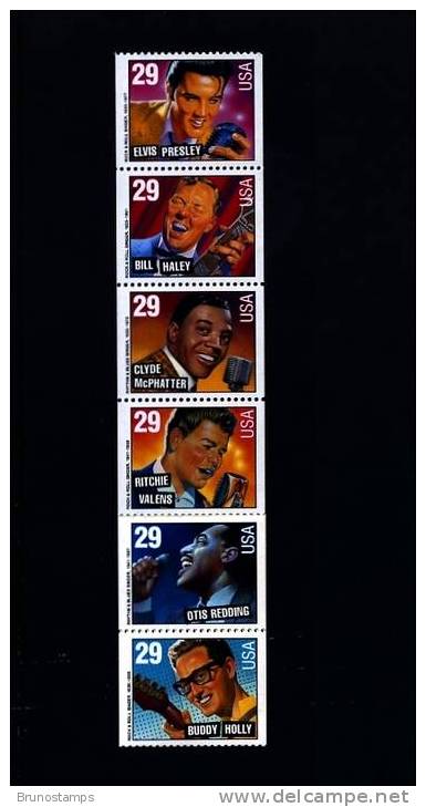 UNITED STATES - 1993 ROCK'N ROLL & R. AND BLUES STRIP FROM BOOKLET MINT NH - 1981-...