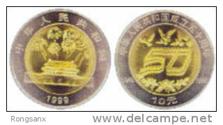 1999 CHINA 50 ANNI OF P.R.CHINA COMM.COIN 1V - China