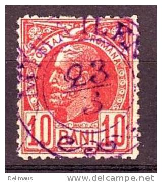 Rumänien Romania Alte Marken König Karl I., 10Bani Vollstempel, II. Wahl, Fenster - Oblitérés