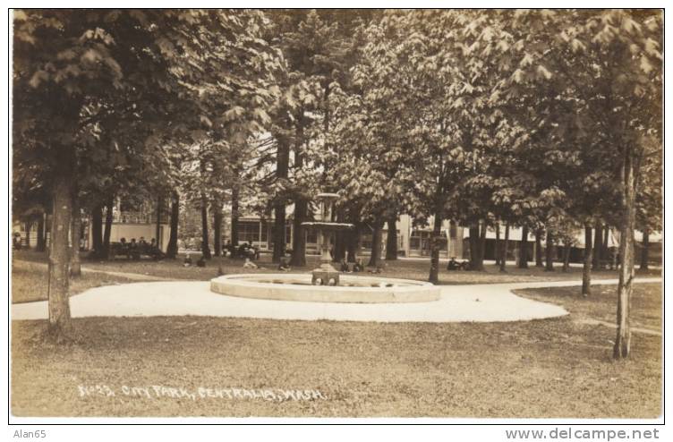 City Park, Centralia WA, Lewis County, 1910s Vintage Real Photo Postcard - Andere & Zonder Classificatie