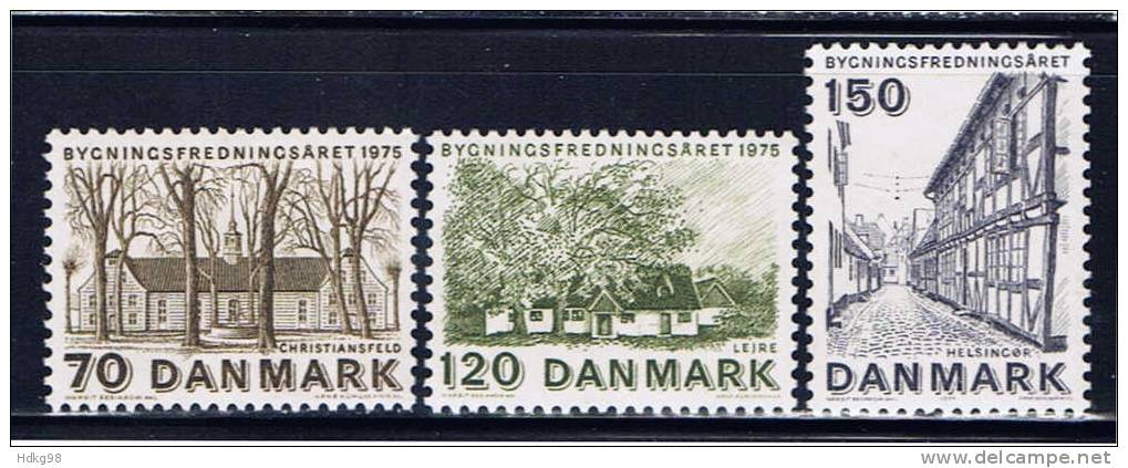 DK Dänemark 1975 Mi 592-94** Denkmalschutzjahr - Neufs