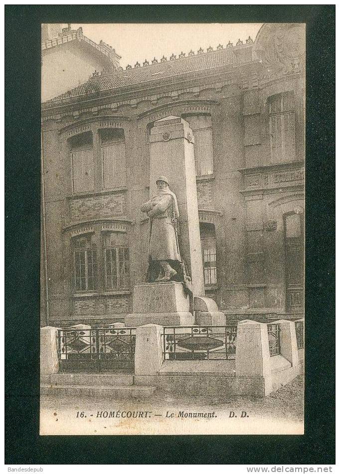 Homécourt ( Meurthe Et Moselle 54) - Le Monument ( Aux Morts Daniel Delboy DD16) - Homecourt