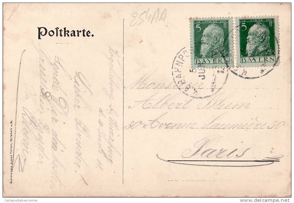 Peu Commun VOGELSBURG ANSICHT Von Der WESTSEITE Postée 05.06.1911à Albert BLUM ¤ TRIITSCH ¤ ALLEMAGNE DEUTSCHLAND 254AAA - Kitzingen