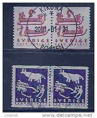 SWEDEN - Yvert # 2201/2  - Horizontal Pairs - VF USED - Usados