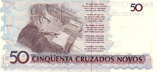 BRESIL    50Cruzeiros/50 Cruzados Novos   Non Daté (1990)   Pick 223    ***** BILLET  NEUF ***** - Brasile