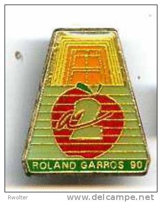 @+ Pin´s Série Roland Garros - Antenne2 - 1990 - Tennis