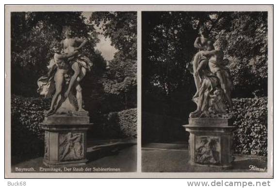 ALLEMAGNE DEUTSCHES III REICH 4 7 (o) Eremitage Raub Sabinerinnen Sculpture Enlèvement Sabines Bayreuth 22.8.1946 - Briefe U. Dokumente