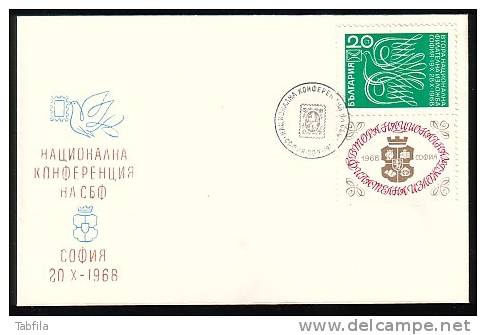 BULGARIA - 1968 -  Conferenc National De La Union Philatelique De La Bulgarie - Spec Covert - Spec Cachet - Storia Postale