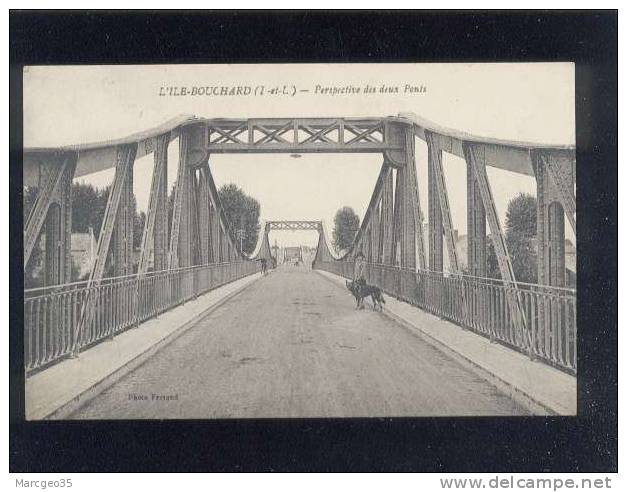 L'ile Bouchard Perspective Des 2 Ponts édit.ferrand Animée  Belle Carte - L'Île-Bouchard