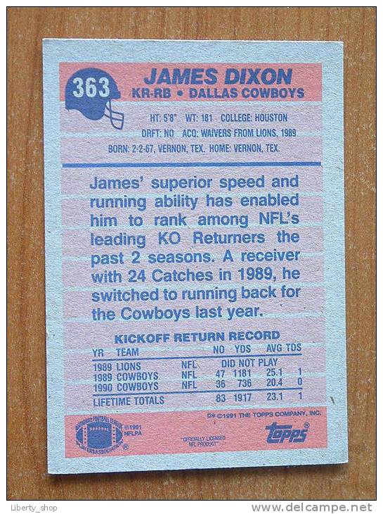 JAMES DIXON / COWBOYS KR-RB ( 363 ) ! - 1990-1999