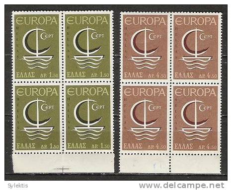 GREECE 1966 Europa CEPT BLOCK 4 MNH - Unused Stamps