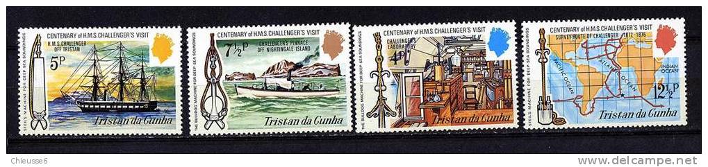 Tristan Da Cunha ** N° 181 à 184 - Cent. De La Visite Du H.M.S. "Challenger" - Tristan Da Cunha