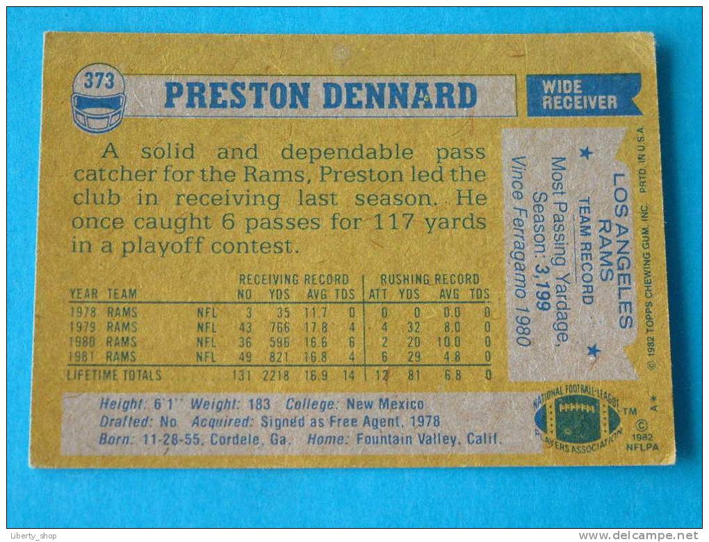 PRESTON DENNARD / RAMS - WR ( 373 ) ! - 1980-1989