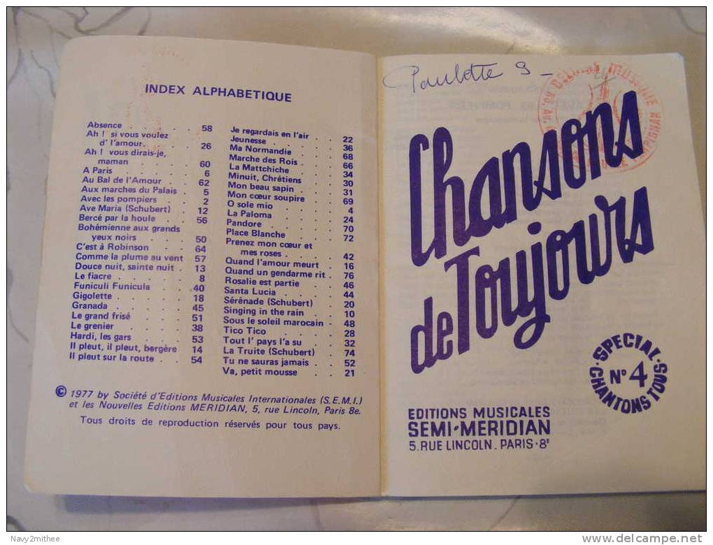 CHANSONS DE TOIUJOURS**CHANSONS ANCIENNES**