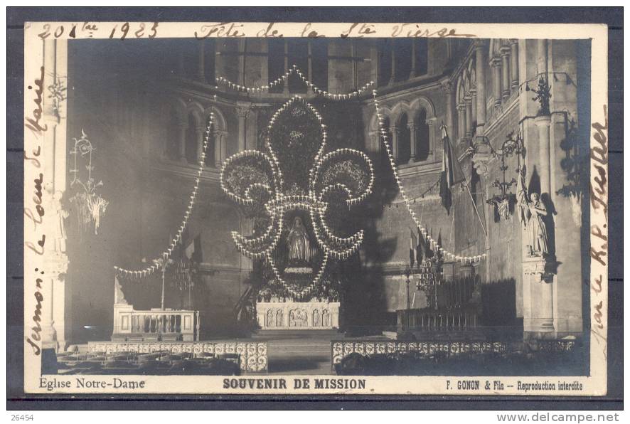 ST CHAMOND    LOT De 2  CPA    Souvenir De Mission   Eglise Notre Dame    Octobre 1923  Photographe F.GONON Et FILS - Saint Chamond