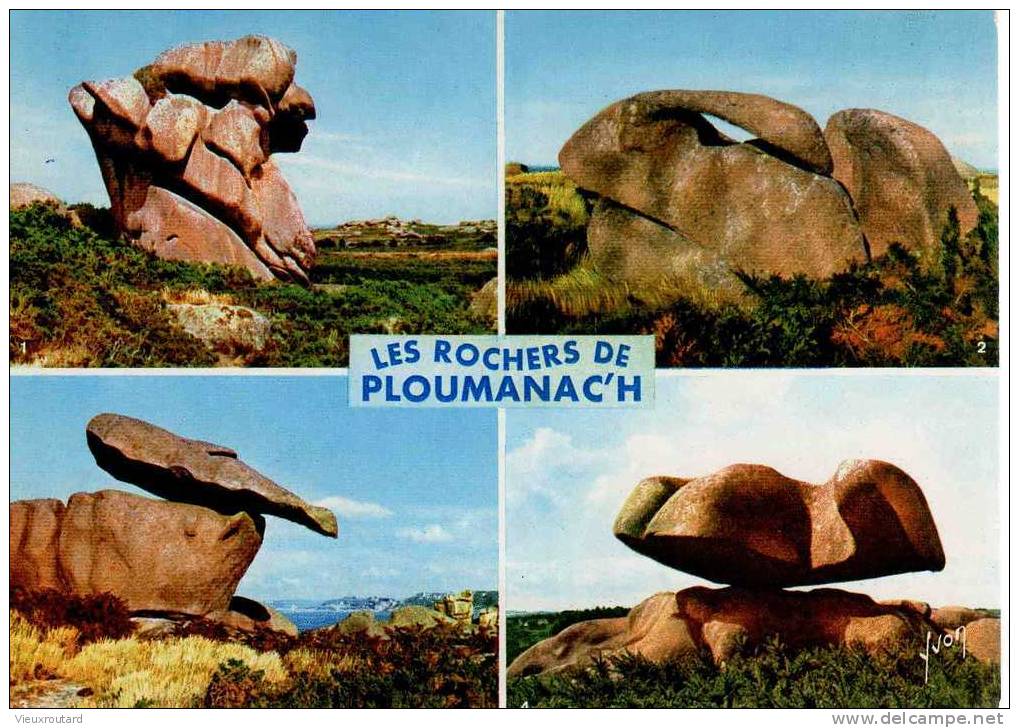 CPSM. PLOUMANAC'H. LE BELIER.LAPIN. BOUTEILLE RENVERSEE.ROCHE BRANLANTE. - Dolmen & Menhire