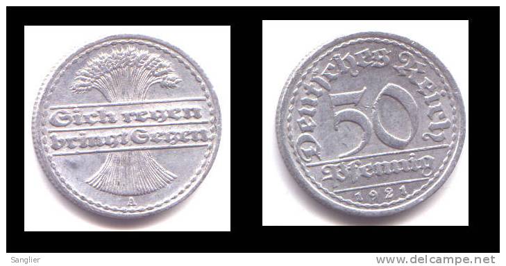 50 PFENNIG 1921 - 50 Renten- & 50 Reichspfennig