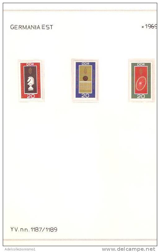 25942)foglio Serie Completa - Sport - Catalogo Ivert N°1187/1189 Germania Est 1969 - 1st Day – FDC (sheets)