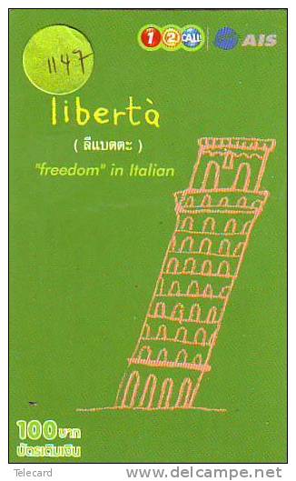 Telecarte THAILAND  (1147) ITALIE ITALY  RELATED * PISA * Telefonkarte - Thaïlande