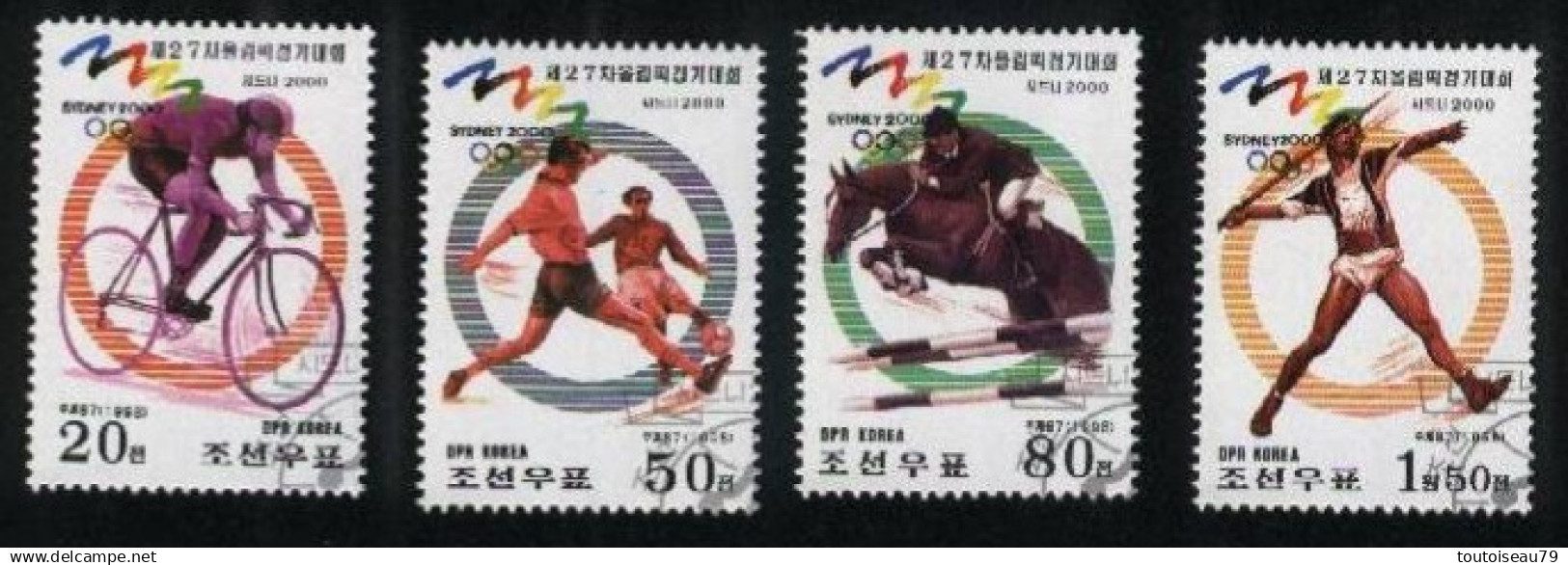 COREE DU NORD - NORTH KOREA 1998 4 Valeurs Oblitérées (used) N° Michel 4077/4080 - Verano 2000: Sydney