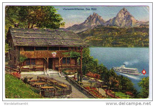 AK Vierwaldstättersee. Das Rütli Mit Passagierdampfer 24.6.52 GERSAU Nach Bonn - Gersau