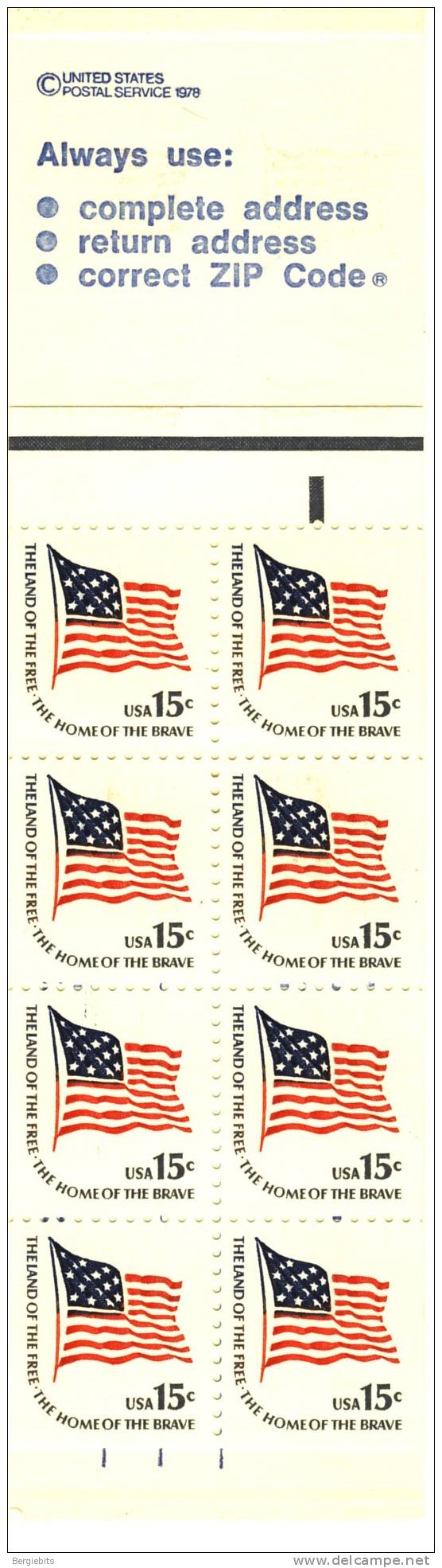 1977 United States Of America Complete Booklet Of 8 Stamps All MNH And Post Office Fresh # 2 - 1941-80