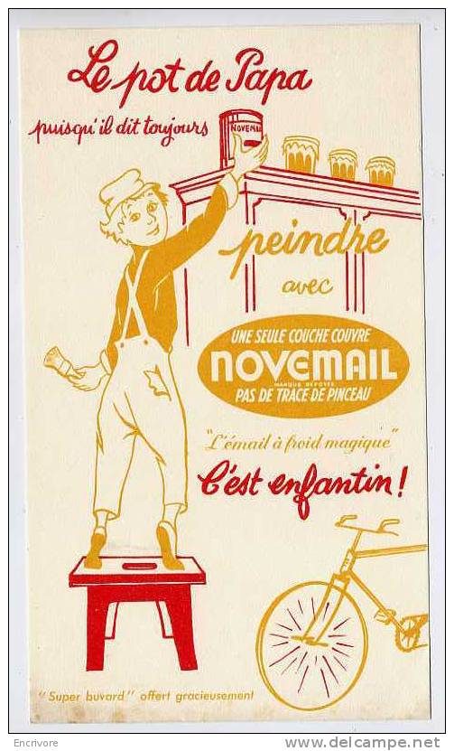 Buvard Peinture NOVEMAIL Email à Froid - Enfant Vélo Bicyclette - Verf & Lak