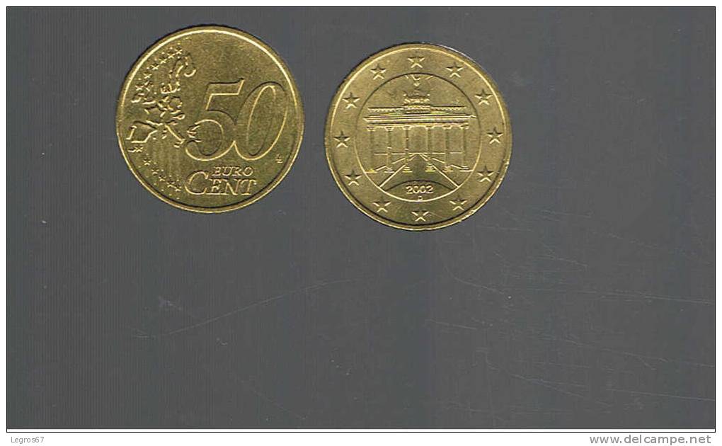 PIECE DE 50 CT EURO ALLEMAGNE 2002 D - Alemania