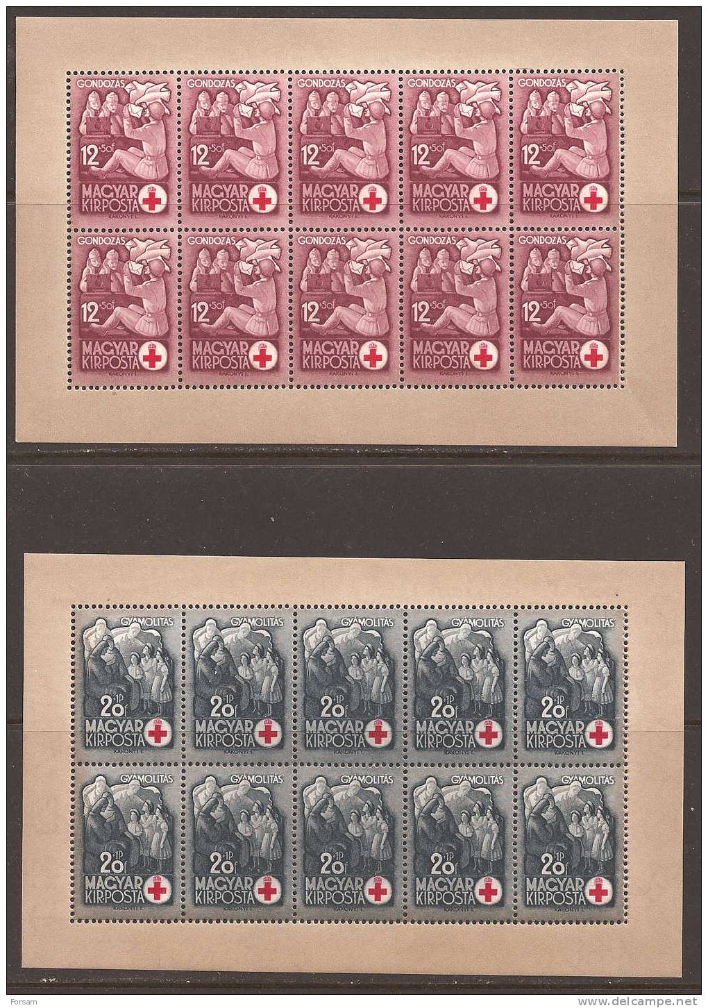 HUNGARY..1942..Michel # 691-694...MLH...Kleinboge Nsatz (4 Klb.)...MiCV -120 Euro. - Neufs