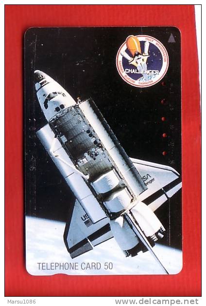 Japan Japon  Telefonkarte Phonecard -  Weltraum Space  Espace  Rakete Rocket Fusée Challenger - Espacio