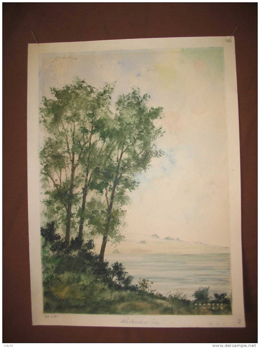 - MÄRKISCHER SEE . AQUARELLE TITREE SIGNEE ET DATEE 1946 - Wasserfarben