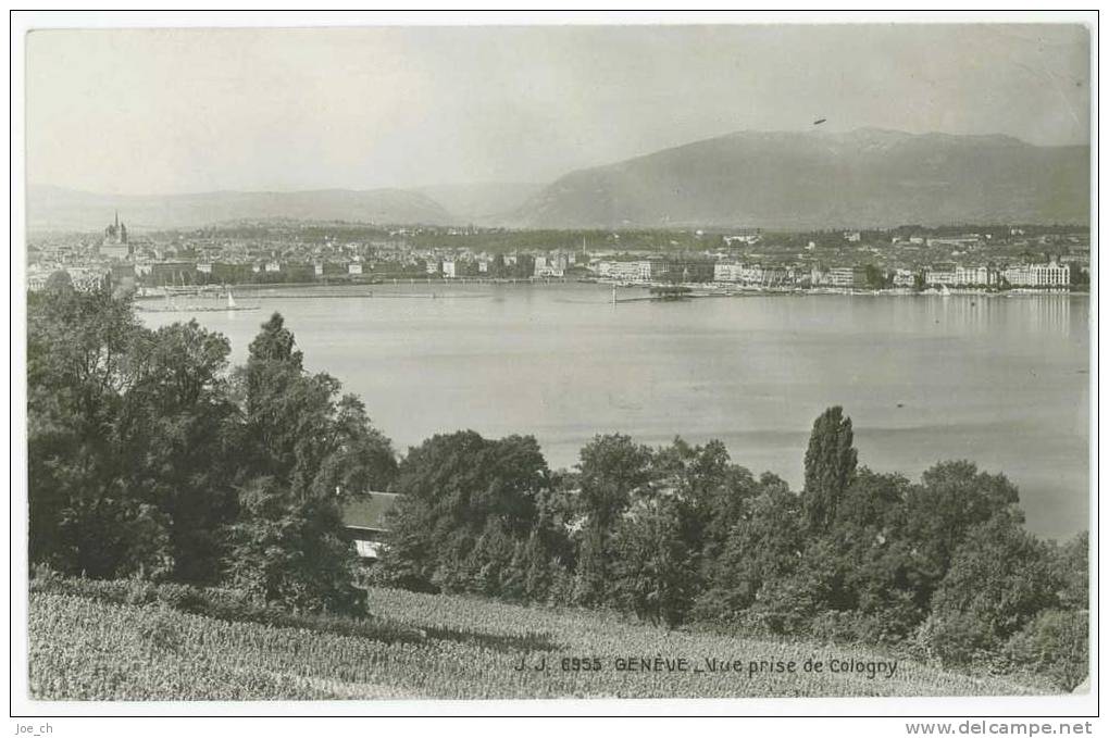 CPA Genève: Vue Prise De Cologny,  2 Scans, Jullien Frères - Cologny