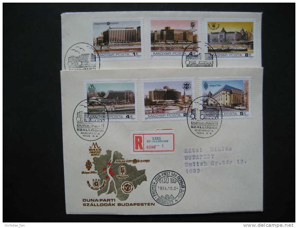 Ungarn 1984, Hotels Am Donauufer Mi 3701A-3706A  FDC`s - Hostelería - Horesca