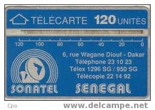 # SENEGAL 3 SONATEL (blue ) Avec Encoche 120 Landis&gyr   Tres Bon Etat - Senegal