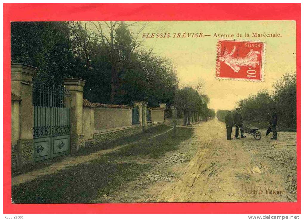 PLESSIS TREVISE 1910 AVENUE DE LA MARECHALE CARTE COLORISEE EN TRES BON ETAT - Le Plessis Trevise