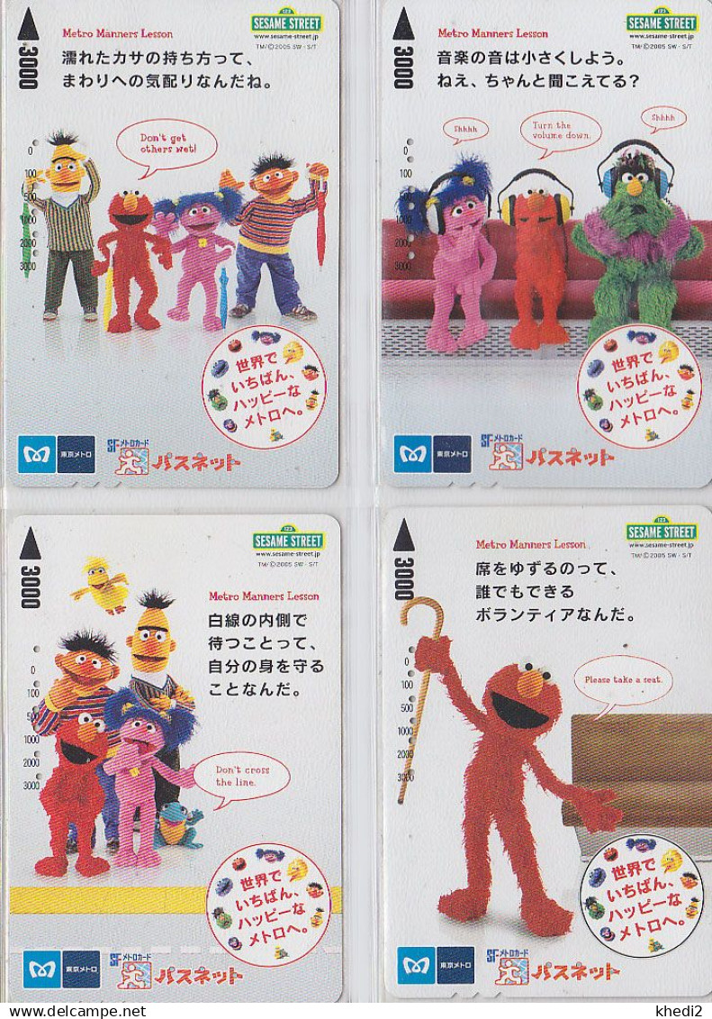 Carte Prépayée Japon - BD Comics - Série Television - 1 RUE SESAME STREET - Japan Prepaid Movie TV Metro Card - 01 - BD