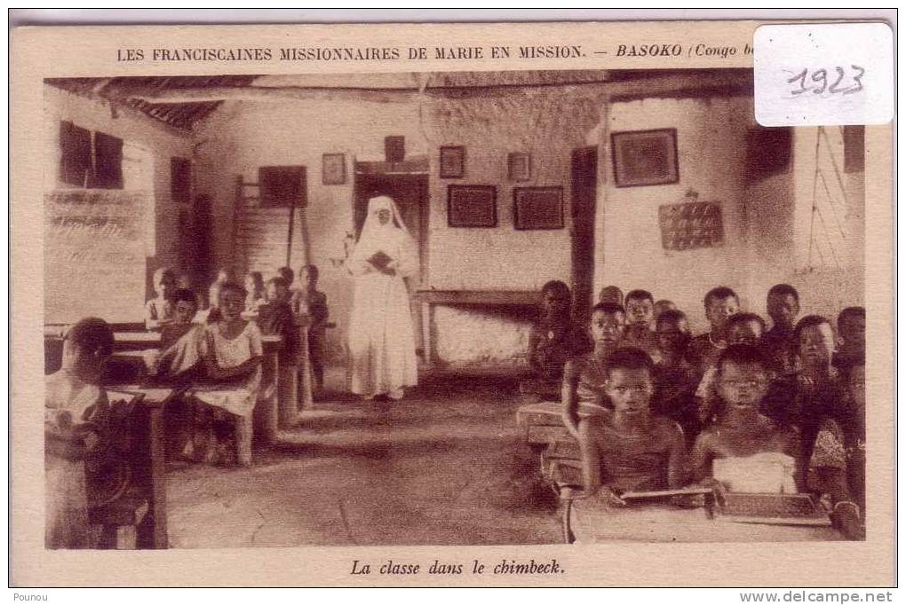 - CONGO - BASOKO - LES FRANCISCAINES MISSIONNAIRES DE MARIE EN MISSION - ARDOISE (1923) - Autres & Non Classés