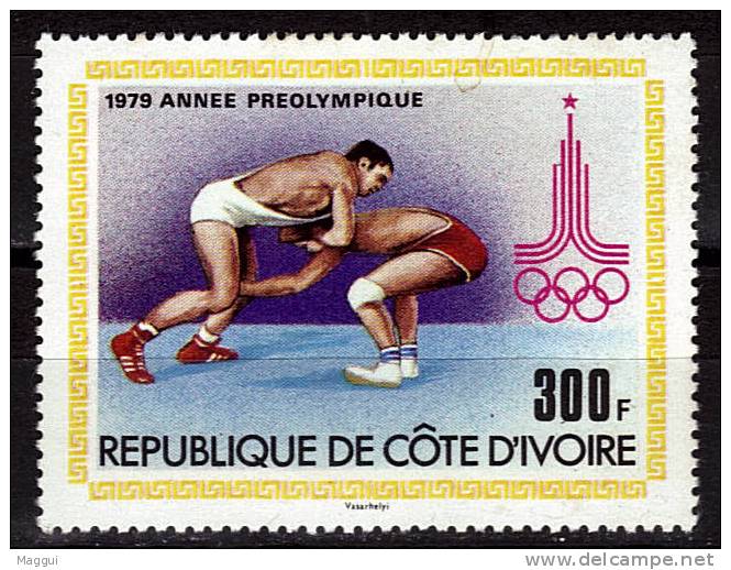 COTE D 'IVOIRE   N° 515   * *    JO 1980   Lutte - Wrestling