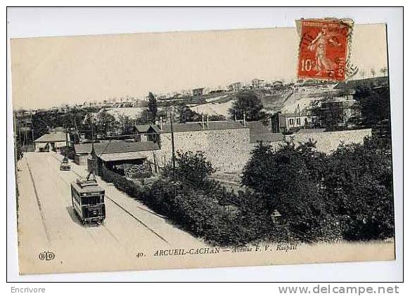 Cpa ARCUEIL CACHAN Avenue FV Raspail - Tram -ELD 40 - Arcueil