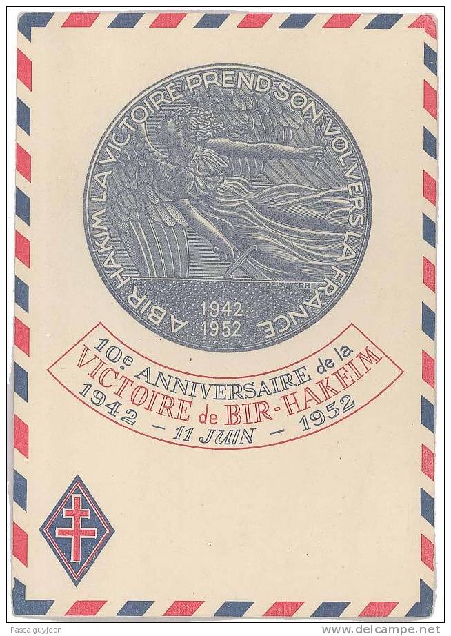 CP 10E ANNIVERSAIRE DE LA VICTOIRE DE BIR-HAKEIM - MEDAILLE - Monnaies (représentations)