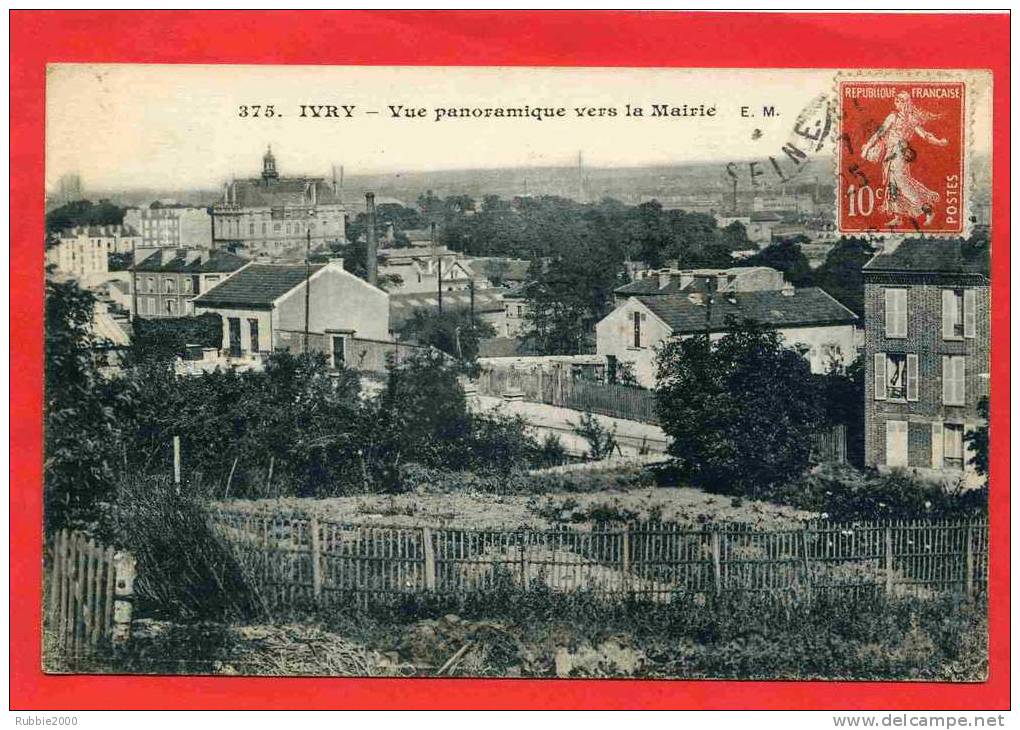 IVRY SUR SEINE VUE VERS LA MAIRIE CARTE EN BON ETAT - Ivry Sur Seine