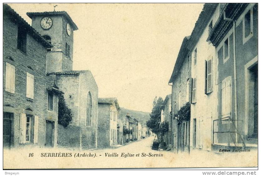 07 - CPA Serrières - Vieille Eglise Et St-Sornin - Serrières