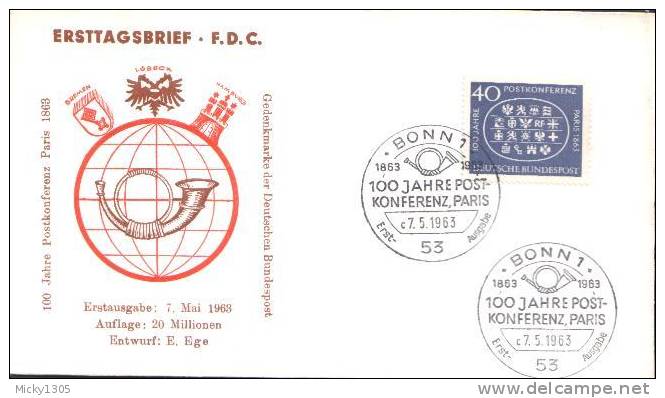 Germany - Mi-Nr 398 FDC (r564)- - 1961-1970