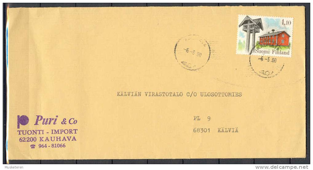 Finland Puri & Co Commercial Deluxe Kauhava 1980 Cancel Cover To Kälviä - Storia Postale