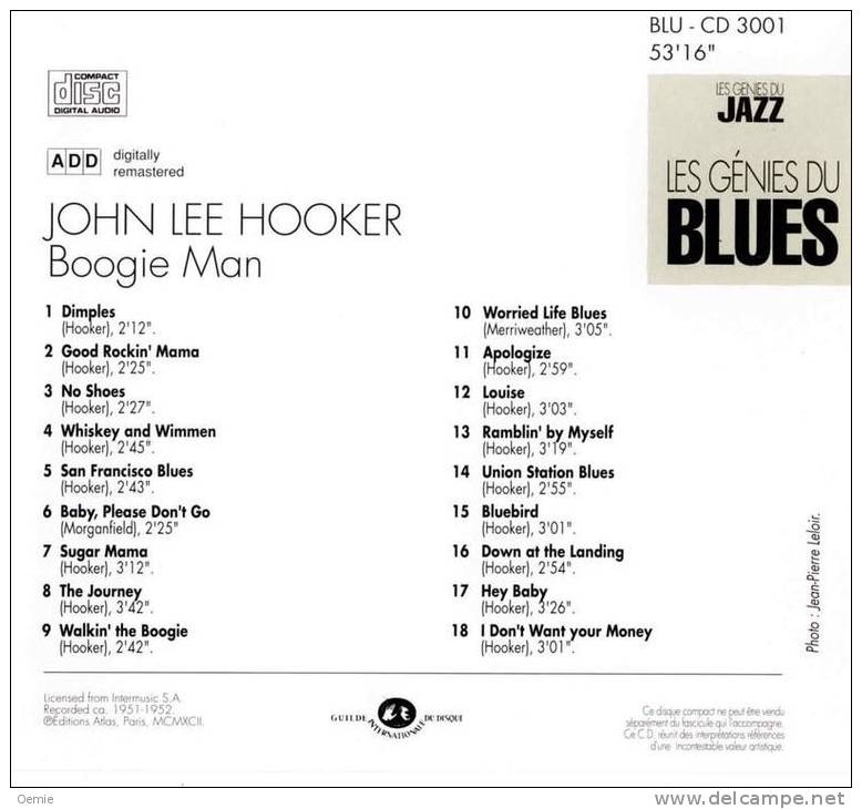 JOHN   LEE HOOKER  °°°°°°°   BOOGIE  MAN   Cd - Blues