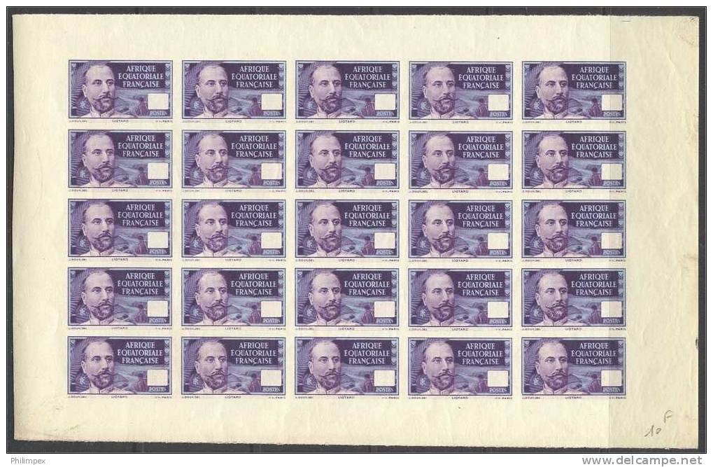 FRENCH EQUATORIAL AFRICA ISSUE 1937-1942, VARIETY MISSING VALUE AND IMPERFORATED, FULL SHEET NH - Nuovi