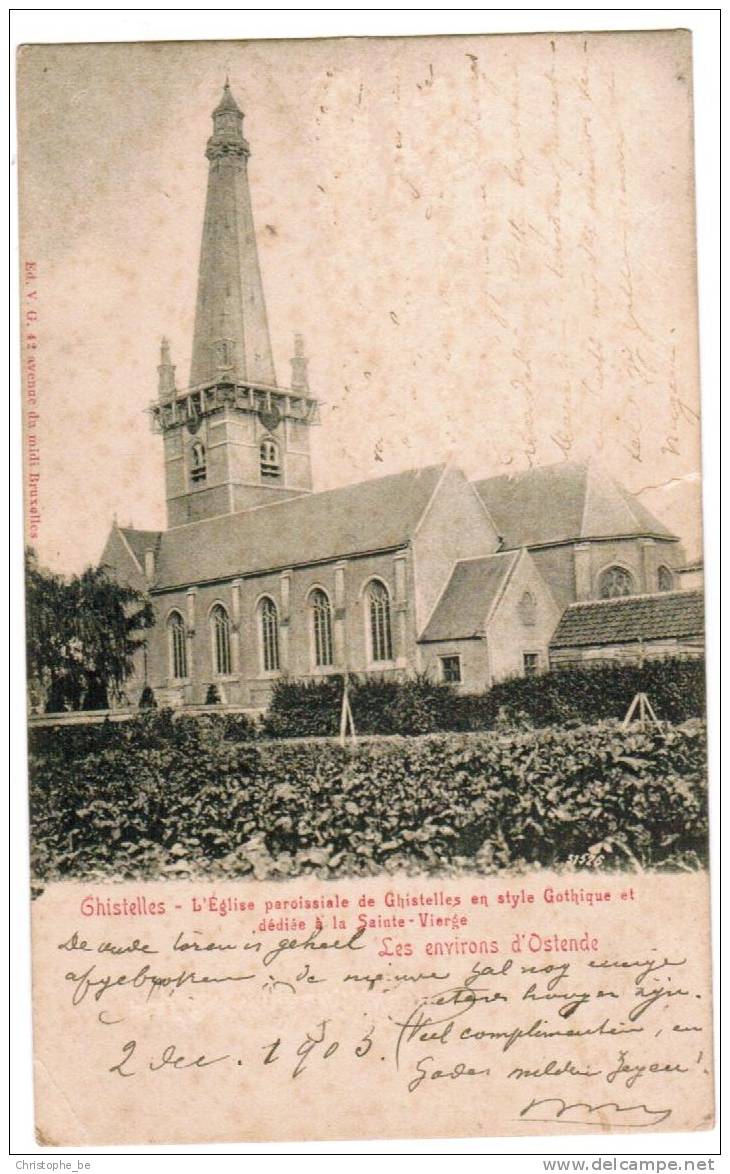 Oude Postkaart Ghistelles L'Eglise Paroissiale De Ghistelles En Style Gothique...  (pk896) - Gistel