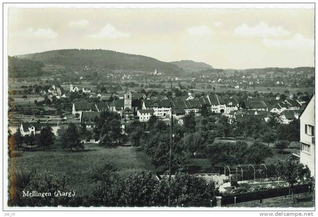 CPA Suisse: Mellingen Aargau, Ortsansicht, 2 Scans - Mellingen