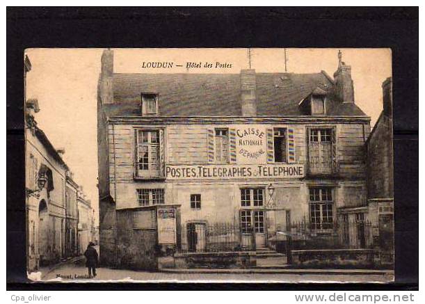 86 LOUDUN Poste, Hotel Des Postes, Caisse D'Epargne, Ed Mouet, 1917 - Loudun