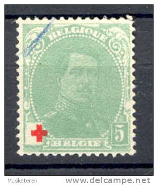 Belgium Mi. 107 King König Albert I. Red Cross Rotes Kreutz Croix Rouge ERROR Misplaced Cross To The Right !! - 1914-1915 Rotes Kreuz